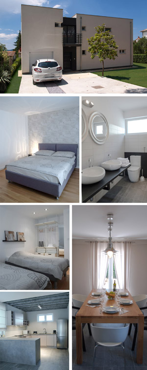 Luksuzna moderna kua za odmor s bazenom. etiri spavae sobe. Dvije kupaonice. Prostran dnevni boravak i luksuzna kuhinja s blagavaonom.